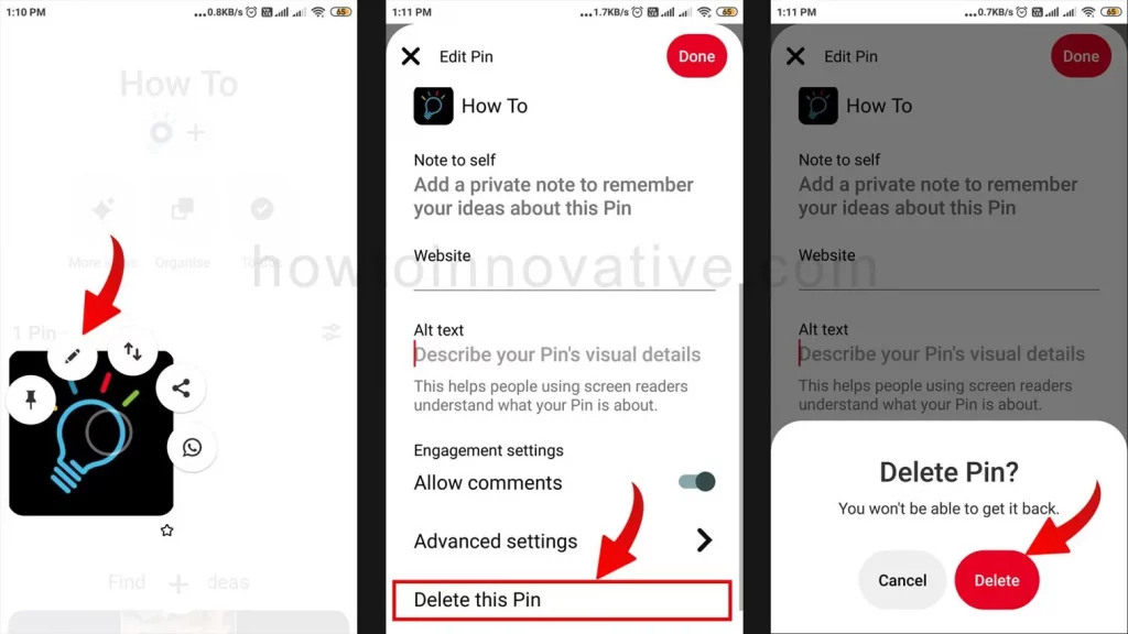 How to Delete Pins on Pinterest Mobile App