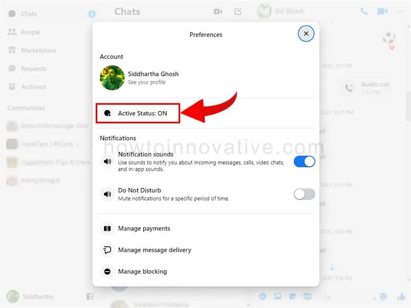 How to hide your online status on messenger.com