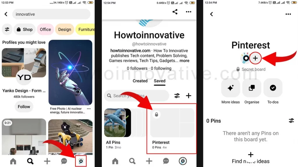 How to share a Secret Board on Pinterest on mobile
