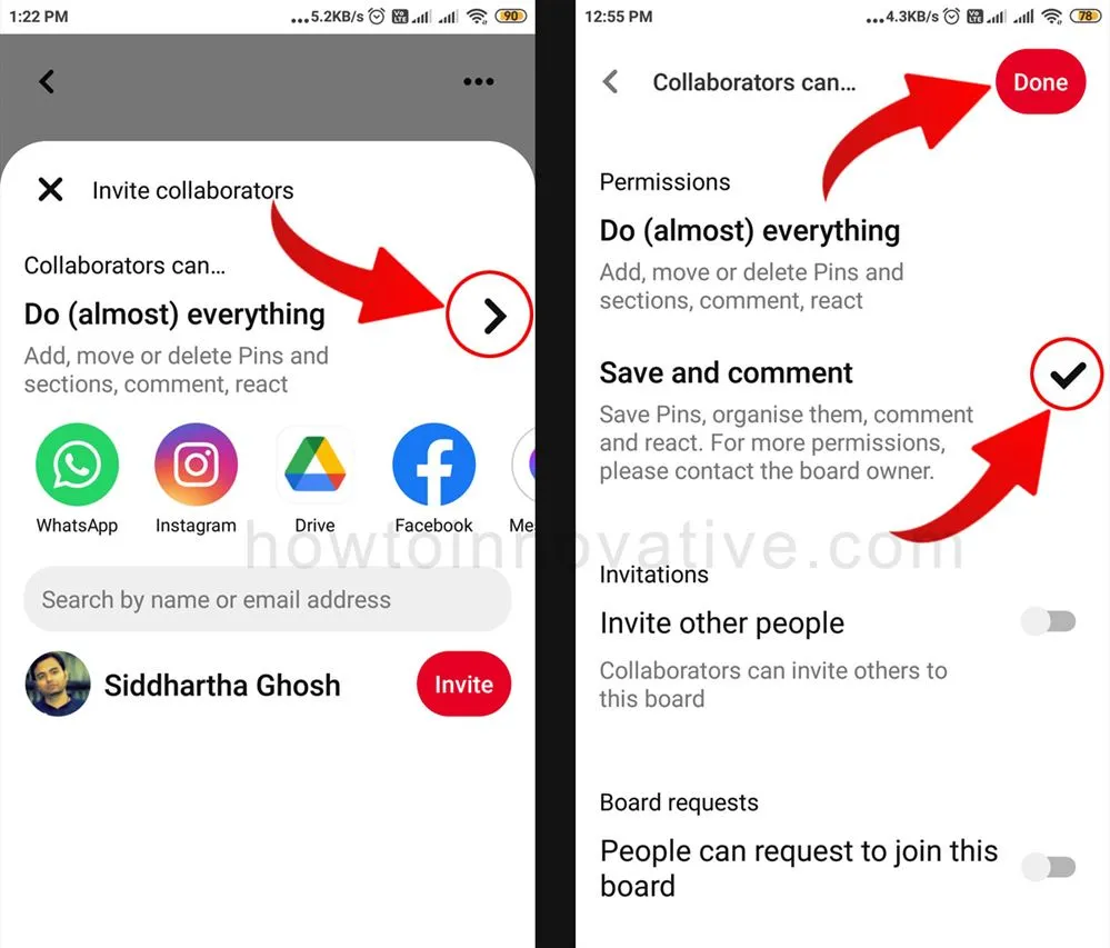 How to share a Secret Board on Pinterest on mobile