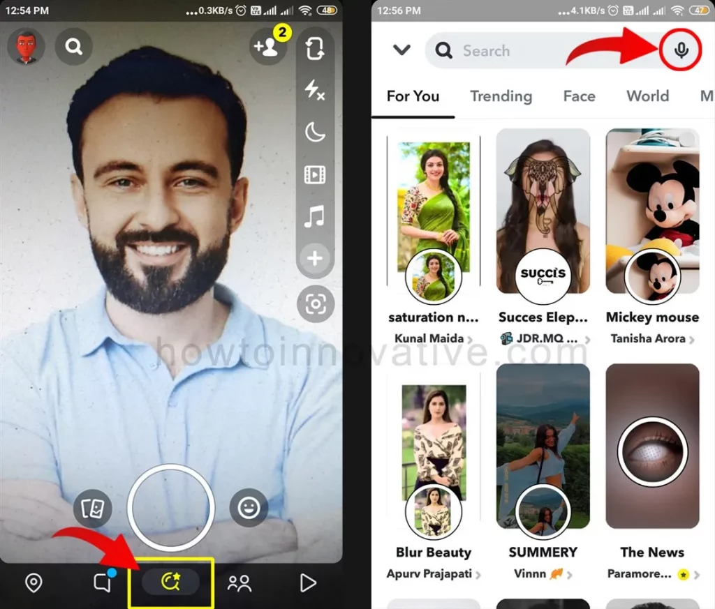Find Snapchat Lenses using Voice Scan