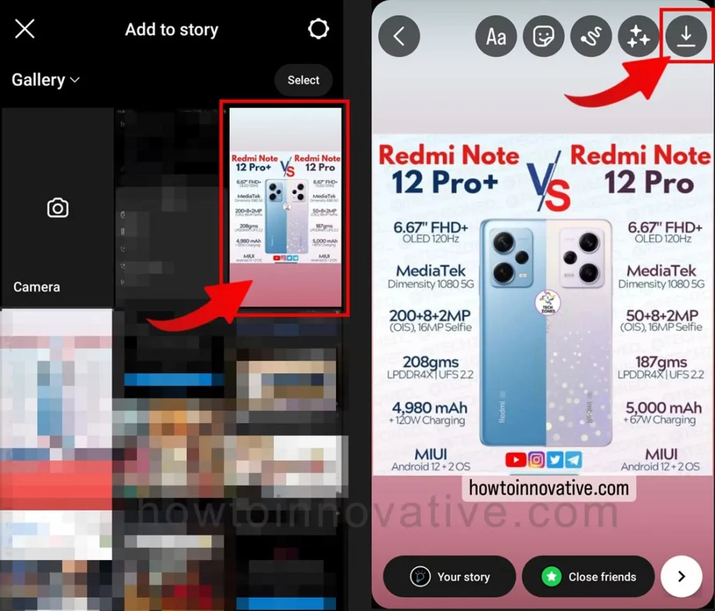 Manually save your Instagram story during story creation