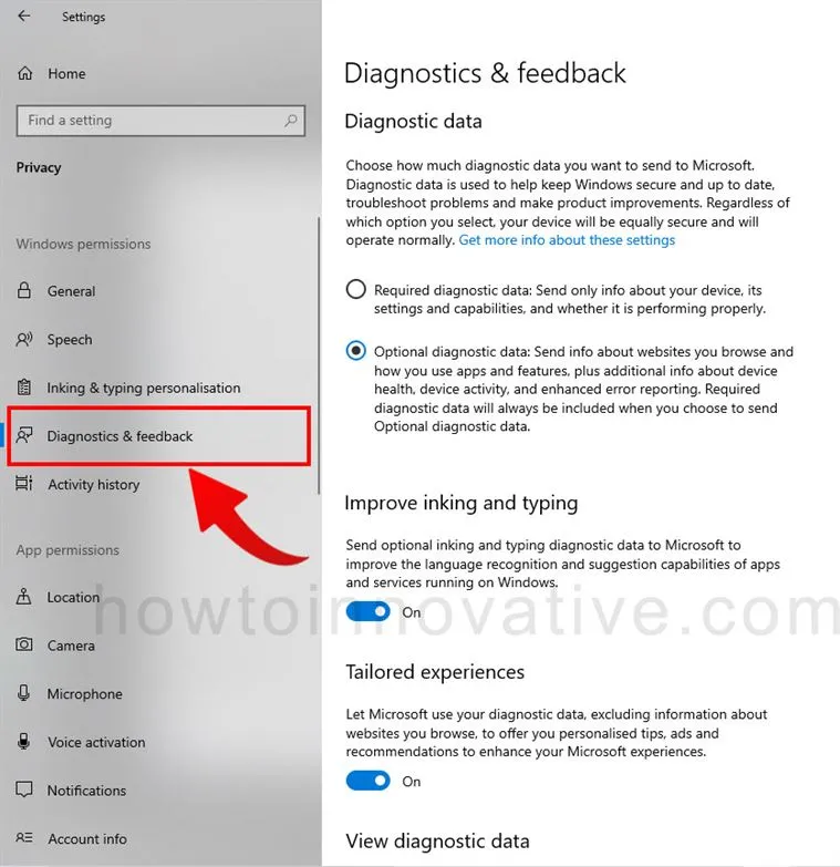 Windows 10 Privacy Settings - Stop sending diagnostic data