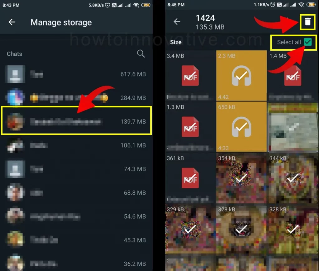 Clear WhatsApp Storage - How To Clear WhatsApp Storage - Delete Individual Chat Media at Once