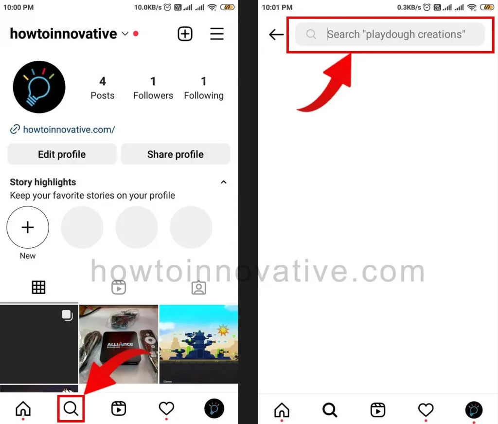 Hidden Instagram Tricks and Features - How to open the Instagram search bar directly