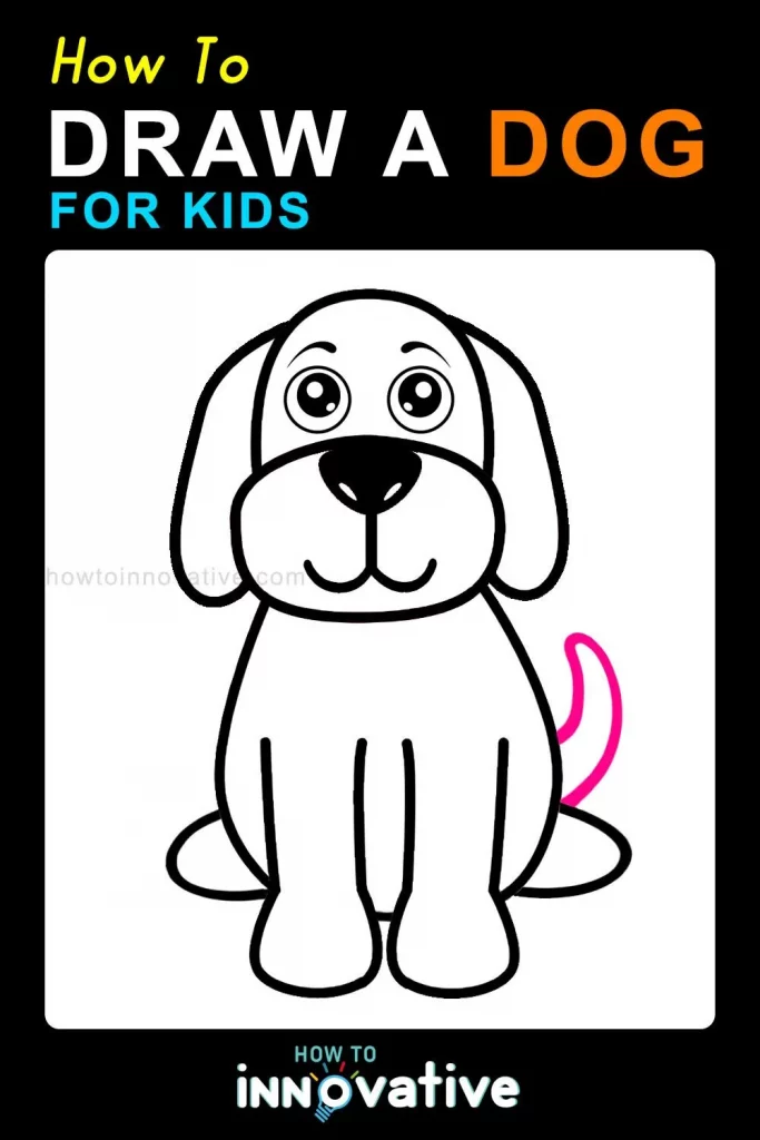 How to Draw a Dog for Kids Step-by-Step Drawing Tutorial for a Cute Cartoon Dog - Draw the Tail
