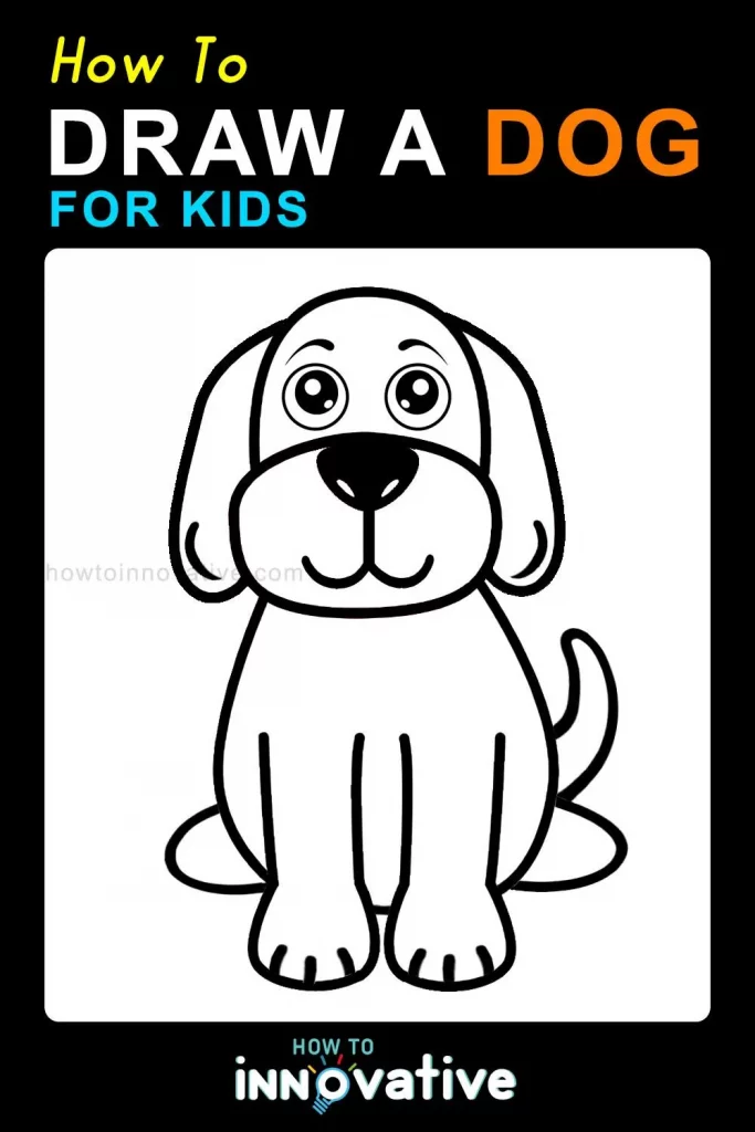 How to Draw a Dog for Kids Step-by-Step Drawing Tutorial for a Cute Cartoon Dog - Finalize the Drawing