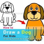How to Draw a Dog for Kids Step-by-Step Drawing Tutorial for a Cute Cartoon Dog