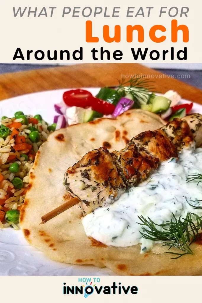 14 Photos Reveal What People Eat for Lunch Around the World - Greece – Souvlaki