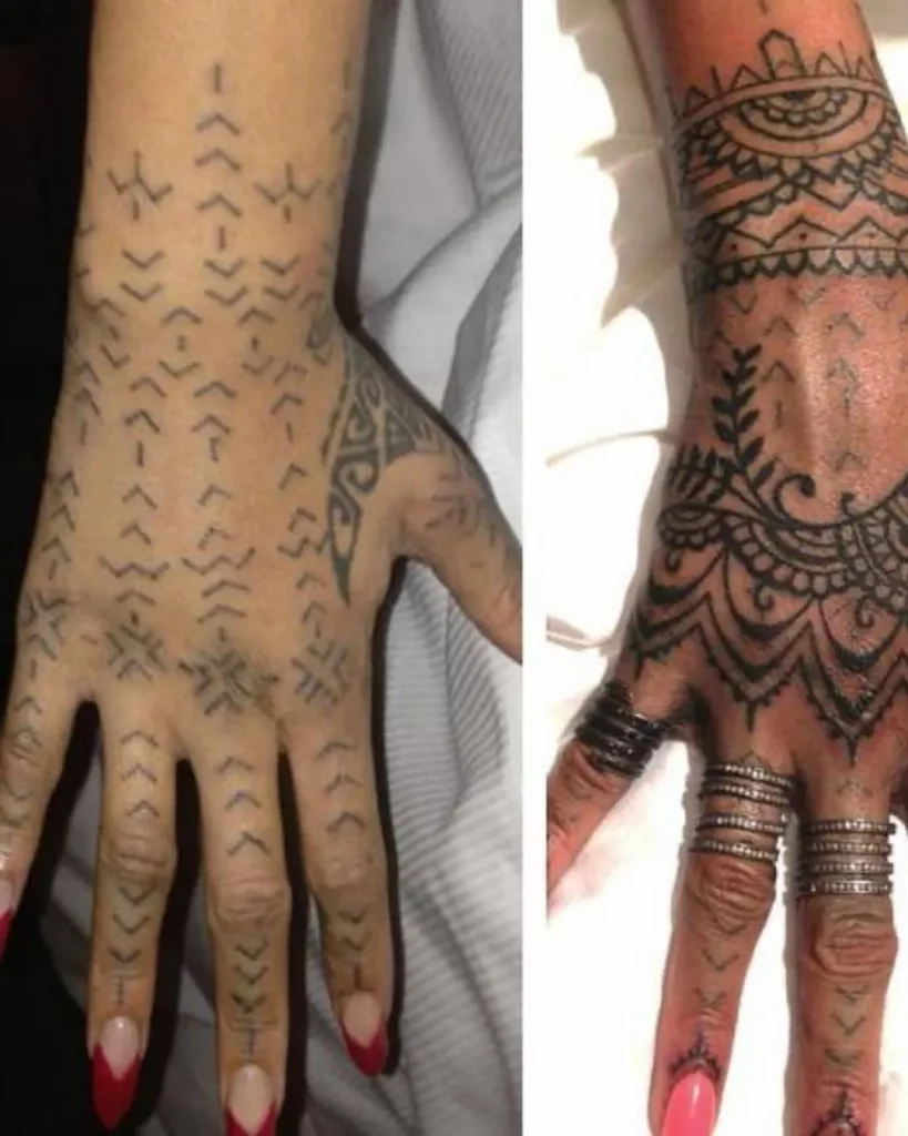 Rihanna’s Maori-Inspired Hand Tattoo