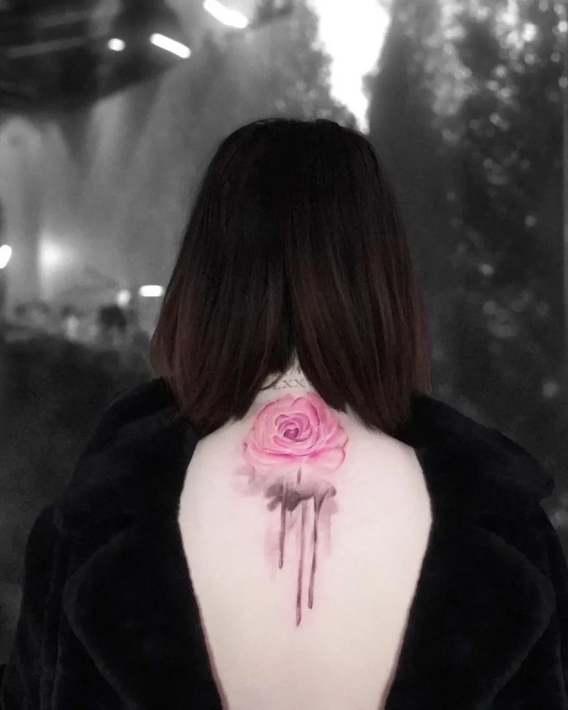 Selena Gomez’s Rose Neck Tattoo